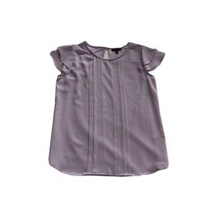 (10)The Limited Light Purple Blouse, Flutter Sleeve, Size Extra Small, Crew Neck